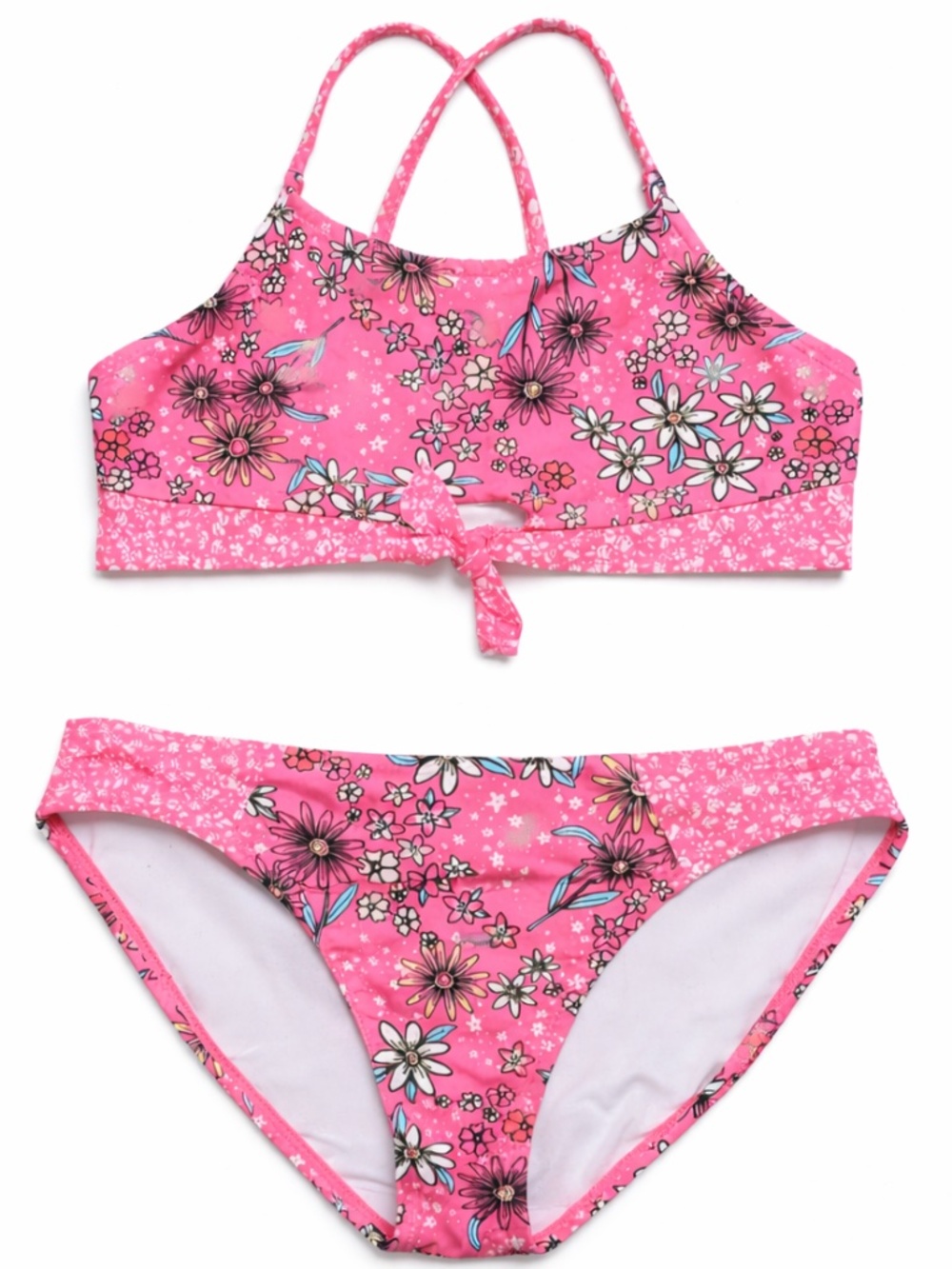 4/$20➡️ Shelloha Pink Floral Mixed Print Girls Bikini Set – Size 10 EUC